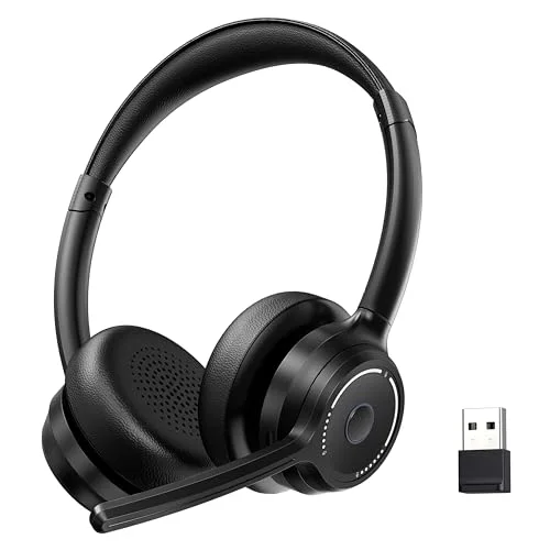 Gixxted (2025 Upgraded) Wireless Headset with Mic, Noise Canceling, USB Dongle, Fit for Computer/PC/Teams
