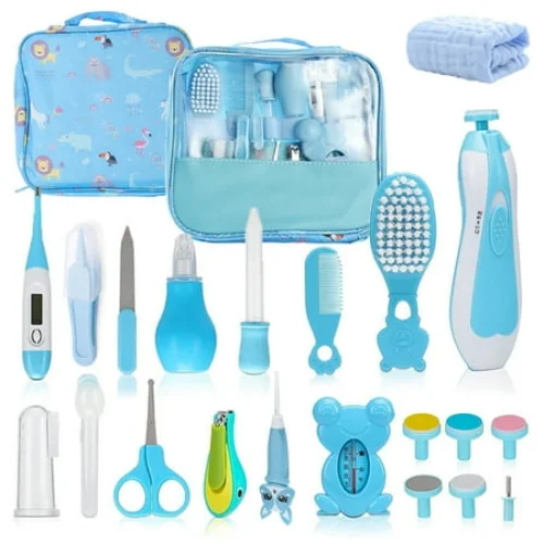 Byseng 23-in-1 Newborn Nursery Grooming Kit for Baby Boys and Girls (0-3 Years+) - Blue