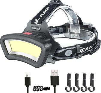 DARKBEAM COB Floodlight Headlamp USB Rechargeable with Red Light