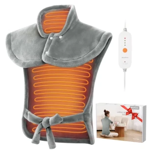 MaxKare Large Back & Shoulder Heating Pad w/ Auto Shut-off (Gray)