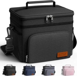 HOTOR Insulated Lunch Box Leak-Proof Cooler with 4 Pockets