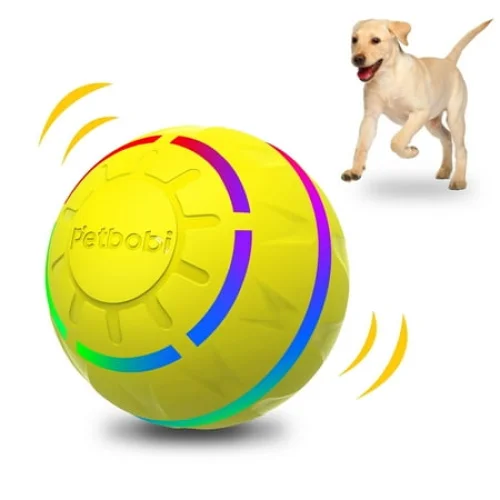 Petbobi Interactive Toy Dog Ball Moving Toys Ball for Dogs, Yellow
