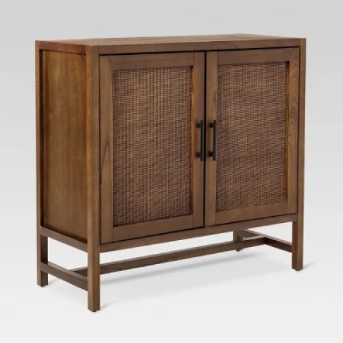 Warwick 2 Door Cabinet Brown - Threshold™: Adjustable Shelves, Wood Veneer, Sturdy Hardwood Construction