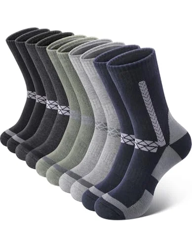 5 Pairs SIMIYA Merino Wool Socks for Men Thermal Warm Hiking Crew Work Cushion Socks