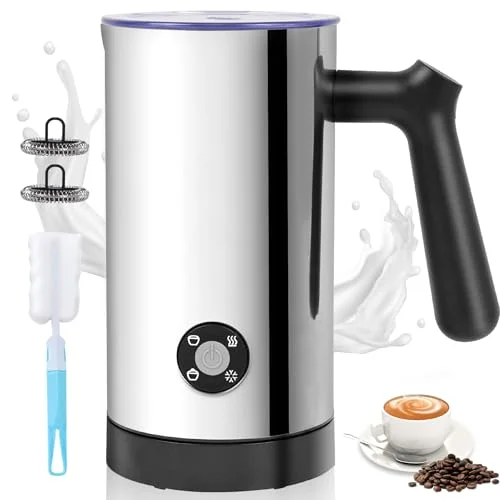 4-in-1 Milk Frother and Steamer, 10.6oz Electric Milk Steamer for Lattes and Cappuccinos