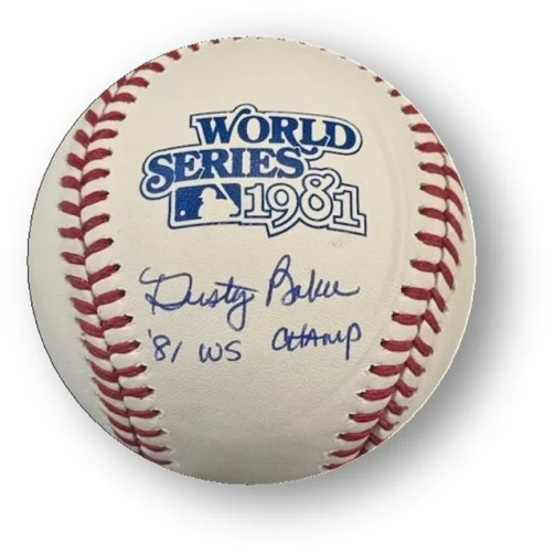 Dusty Baker Signed 1981 World Series Baseball - Giants Dodgers Inscribed Autograph
