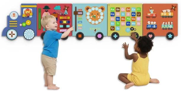 BlueWood Felt Wall Toddler Learning Panels - Train