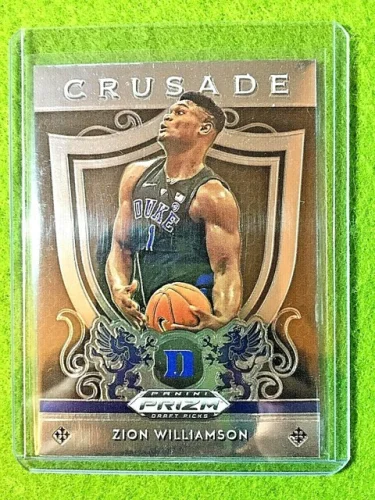 ZION WILLIAMSON ROOKIE CARD PANINI PRIZM RC DUKE JERSEY #1 PELICANS 2019 CRUSADE
