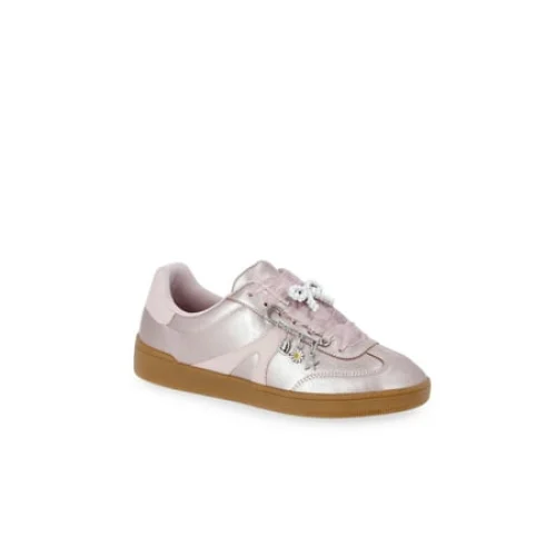 No Boundaries Women's Lace-Up Sport Sneakers with Charms - Comfortable Casual Shoes for Everyday Wear