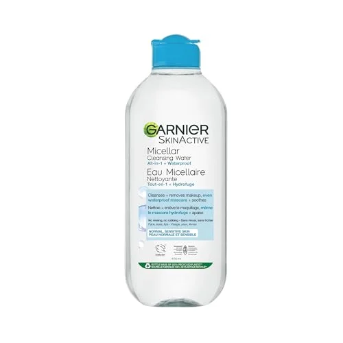 Garnier Micellar Water For Waterproof Makeup, Hydrating Facial Cleanser, 13.5 Fl Oz (400mL)