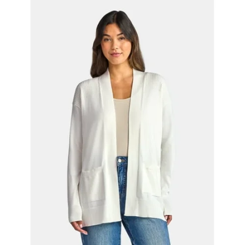 Time and Tru Women's Open Front Cardigan Sweater, Sizes XS-4X