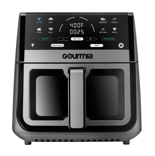 Gourmia 8 Qt Digital Window Air Fryer with 8 One-Touch Cooking Functions, Gray