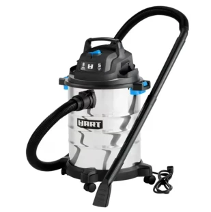 Hart 6-Gallon, 5 Peak HP Stainless Steel Wet/Dry Vacuum with Bonus Car Cleaning Kit