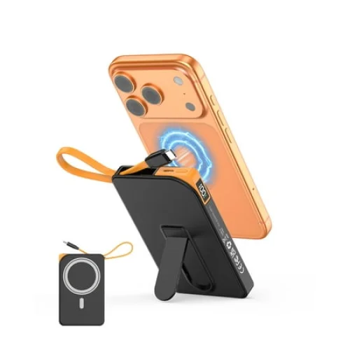 Magnetic Portable Charger 10000mAh 22.5W PD Fast Charging Power Bank with Foldable Stand and LED Display