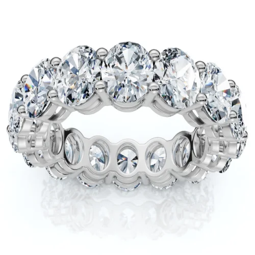 7Ct Oval Diamond Eternity Ring 14k Gold or Platinum Lab Grown EF/VS