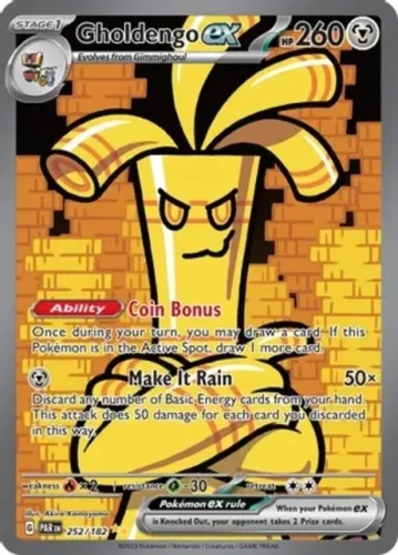 1x Gholdengo ex 252/182 Special Illustration Rare NM SV Paradox R Pokemon Card