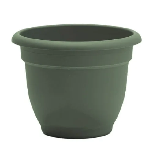 Bloem Ariana 20" Basil Round Self-Watering Resin Planter Pot - Rolled Rim Indoor/Outdoor