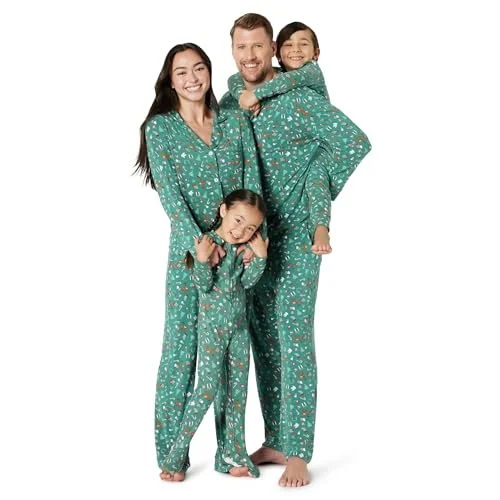 Men's Matching Holiday Family Pajama Sets, Dark Sage Green Holiday, Small