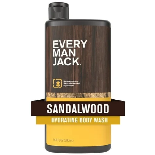 Every Man Jack Men's Hydrating Body Wash Soap, Sandalwood, 16.9 Fluid Ounces