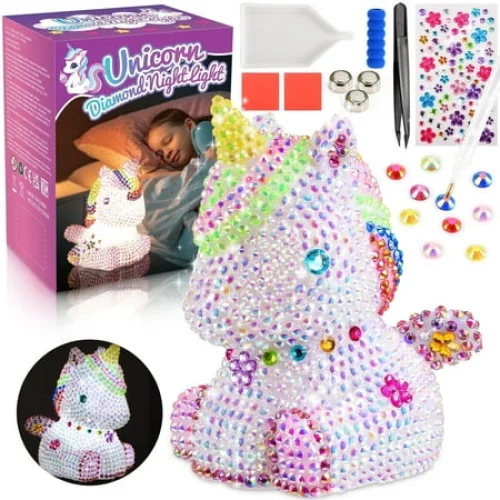 Decorate Unicorn Night Light Craft Kit for Girls Ages 6-14 - Kids Lamp, Birthday & Christmas Gift