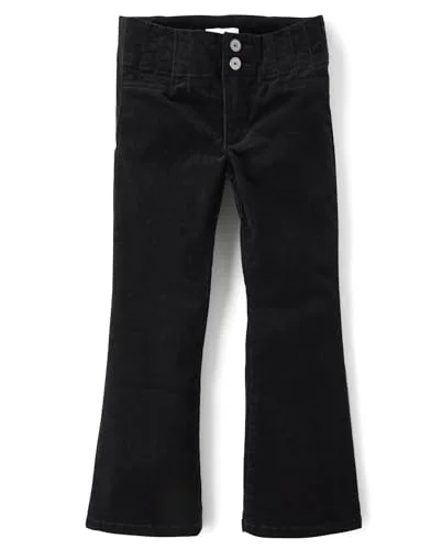 The Children's Place Girls Corduroy Pants Black Flare Size 8