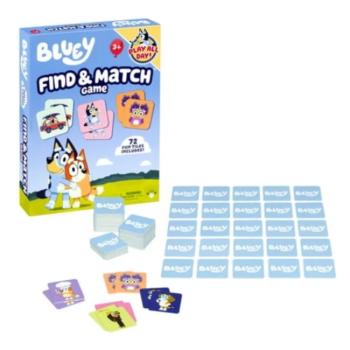 Bluey Find & Match Game with 72 Character Tiles for 2-4 Players Ages 3+