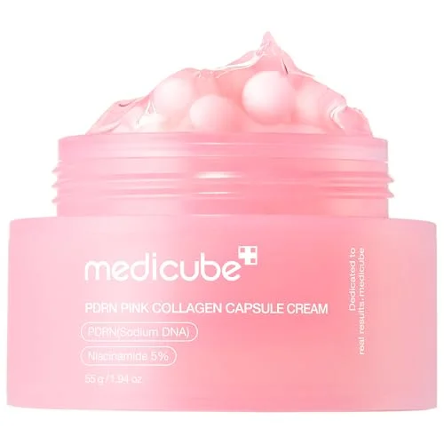 Medicube Salmon DNA PDRN Pink Collagen Capsule Cream, Face Moisturizer, Korean Skin Care, 1.94 oz