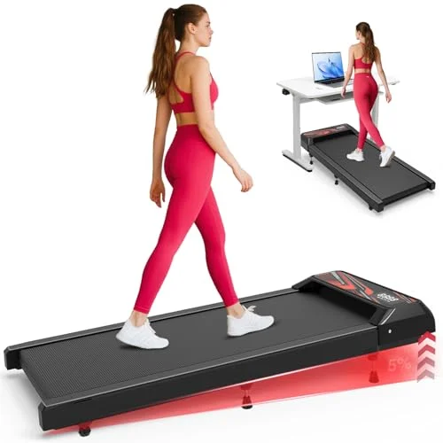 2.5HP Walking Mat with Incline Pad, Under Desk Treadmill, Compact Treadmill for Home Use