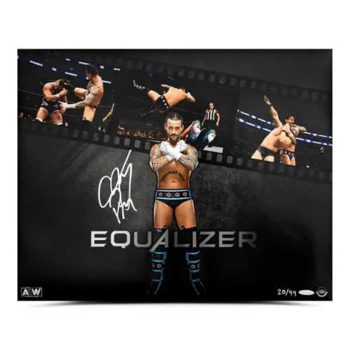 CM Punk Signed Autographed 16x20 Photo Equalizer AEW All Elite Wrestling UDA /75