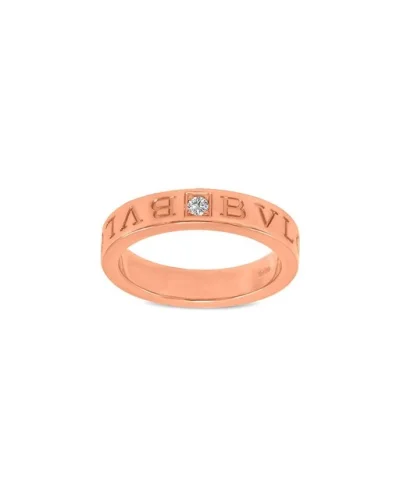 Bulgari 18K Rose Gold Diamond Ring Women's 53