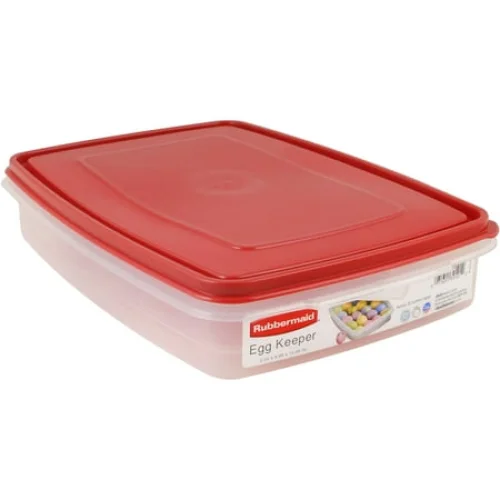 2-Pack Rubbermaid Red Brilliance 20 Egg Food Storage Container for Hard-Boiled Egg Halves