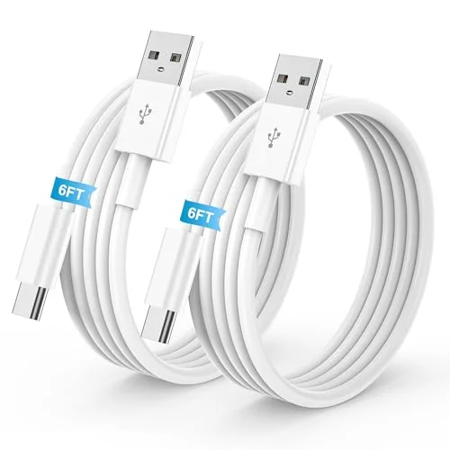 2Pack 6FT USB to USB C Cable for iPhone 17 16 15 Charger Cord, Apple iPad Pro/Air