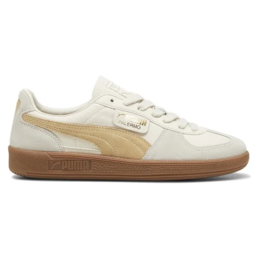 PUMA Palermo Leather Lace Up Mens Beige, White Sneakers Casual Shoes 39646413