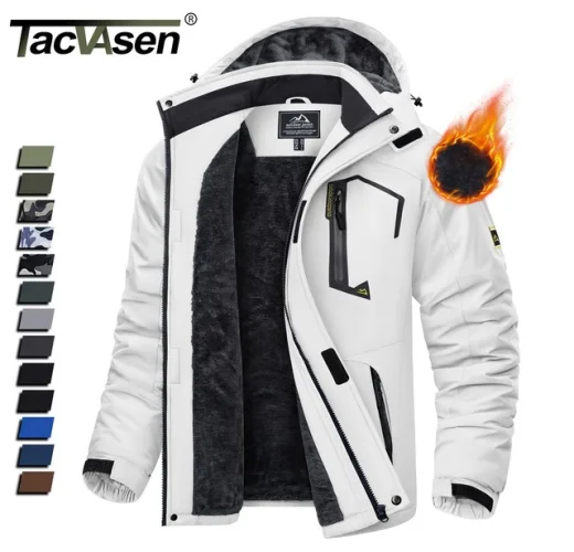 Men's Waterproof Ski Jacket Winter Warm Jackets Snow Thermal Fleece Work Coat US