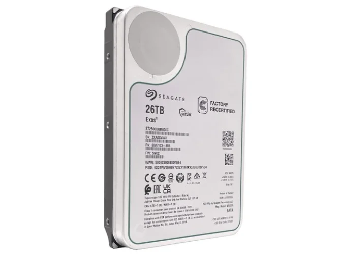 Seagate Exos ST26000NM000C 26TB CMR 7200RPM SATA6Gb/s 3.5" Enterprise Hard Drive