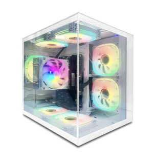 Suevery Gaming PC, AMD Ryzen 5 5600GT, Vega 7 Graphics, 16GB DDR4 RAM, 512GB SSD, Wi-Fi 6-White