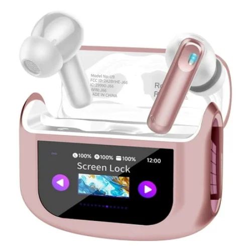 Touch Screen Wireless Earbuds, Bluetooth 5.4 Ear Buds with Multifunctional ENC Noise Cancelling Mic for Workout