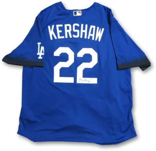 Clayton Kershaw Signed Autographed Jersey Los Dodgers Blue Size XL Beckett WIT