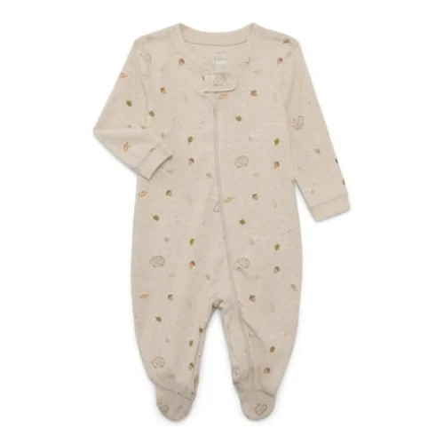 Bliss by Garanimals Baby Boys or Girls Cotton Layette One Piece Footed Sleeper Pajamas, Newborn-9 Months
