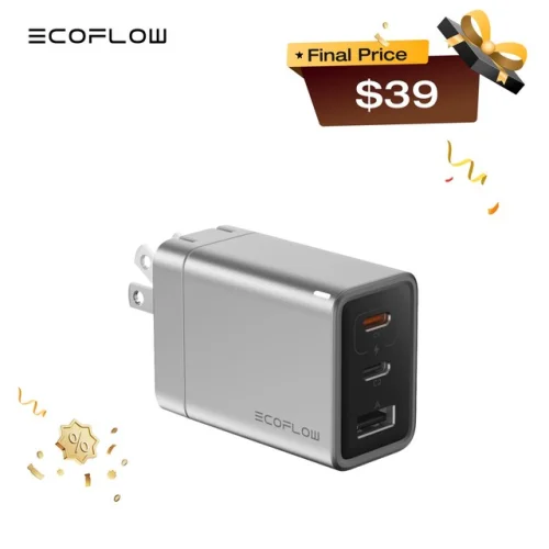 EcoFlow RAPID 65W GaN USB Type C Charger Block Plug Power Adapter with Cable