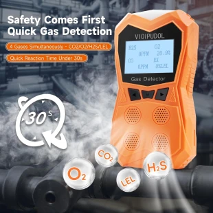 Vioipudol Industrial Certified 4-Gas Detector with Triple Alarm