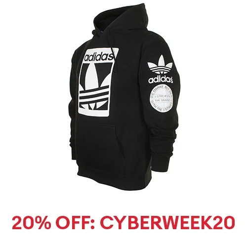 Adidas Men's Original Trefoil Street Graphic Front Pocket Active Pullover Hoodie