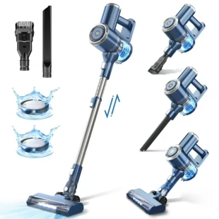 PrettyCare W200 Lightweight Cordless Stick Vacuum for Carpets, Hard Floors & Pet Hair