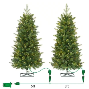 (2 pk) 3 ft. Grand Duchess Twinkling Balsam Fir LED Pre-Lit Artificial Trees G4
