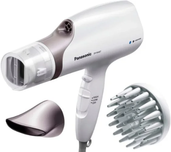 Panasonic - EH-NA67-W Nanoe Hair Dryer with Oscillating QuickDry Nozzle - White