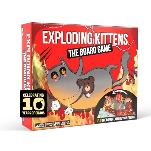 Exploding Kittens: The Board Game - The Action Packed Party Game to Celebrate 10th Birthday - 2-6 Players Aged 7+ - Great for Adults, Teens, Collectors, Kids