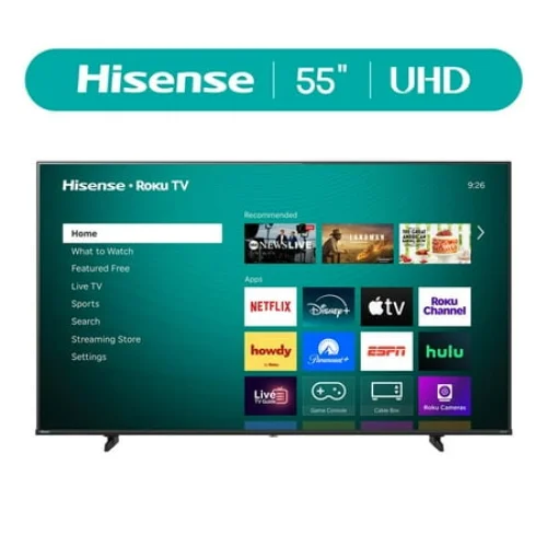 Hisense 55" Class H5 Series 4K UHD Roku Smart TV (55H5BR) - Dolby Vision, HDR10, DTS® Studio Sound™, AI Sports Mode, Game Mode Plus with VRR, Bezel-less Design, Roku TV OS