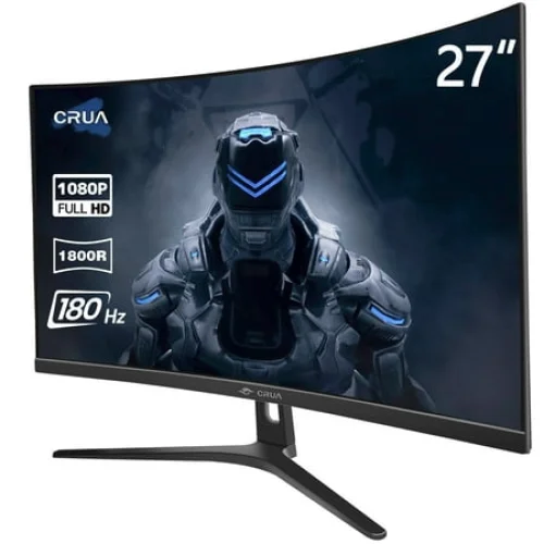 CRUA 27" 165Hz/180Hz Curved Gaming Monitor - FHD 1080P,FreeSync,1800R Frameless Computer Monitor, 1ms GTG, DP&HDMI Port, Black