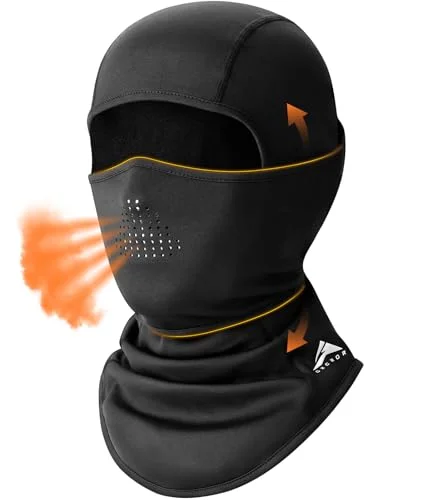GXCROR Winter Balaclava Ski Mask, Windproof & Thermal, Face Mask for Skiing, Motorcycling, Fishing, Running Black