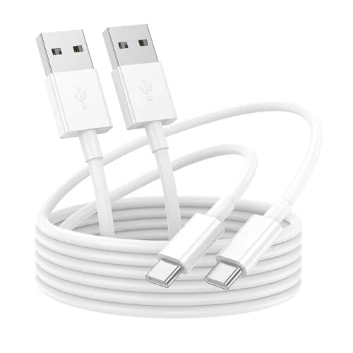 2Pack 3FT USB A to USB C Fast Charging Cable for iPhone 15/16/17 & iPad Pro/Air/Mini